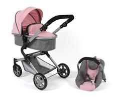 Bayer Chic 2000 597 15 Kombi-Puppenwagen Lia, Melange rosa