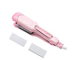 3 in 1 Frauen Haarglätter Wellblech Wellpappe Crimped Multifunktions Wickelplatten Flacheisen-Rosa