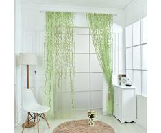 WINOMO Transparente Voile Vorhänge Gardine Schal Dekoschal für Schlafzimmer Wohnzimmer 100x200cm (Grün)