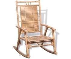 vidaXL Schaukelstuhl Bambus Gartenstuhl Schwingsessel Liegestuhl Gartenmöbel