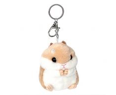 iTimo KFZ Schlüssel Ring, Plüsch Toys Anhänger Schlüsselanhänger, Tier Puppen Schlüsselanhänger Kugeln Anhänger Lovely Schlüssel Kette Dekoration niedliche Hamster (Khaki)