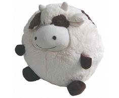 Chamier Lammfellprodukte süßes Stofftier Kuscheltier Kugel Kuh aus Mikrofaser, waschbar, Ø ca. 35 cm