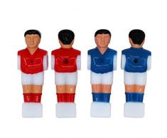 NUOBESTY 4 stücke Stange fußball männer tischfußball Mann fußballspieler ersatzteile für 1,4 mt tischfußball (2 stücke rot und 2 stücke blau)