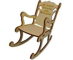 Miniatur Holz Schaukelstuhl zum (Un) Ruhestand, Pensionierung, Jubiläum usw.