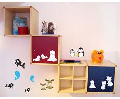 15-teiliges Arktische Tiere Robbe Bär Pinguin Wandtattoo Set Kinderzimmer Babyzimmer