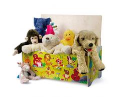 Dida - Die Grosse Kindertruhenbank “Tierkonzert Im Wald Hat Sehr Viel Stauraum Für Spielzeug - Eine Spielzeug-Truhe Mit Deckel Als Sitzbank