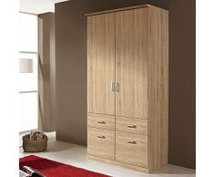 Kleiderschrank grau 2 Türen B 91 cm eiche sonoma Schrank Drehtürenschrank Wäscheschrank Kinderzimmer Jugendzimmer Kinderzimmerschrank
