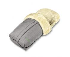 Fellhof Lammfell-Fußsack Cortina, OEKO-TEX® Standard 100 zertifiziert, 45x97 cm, wind- und wasserdicht, waschbar bis 30°C, Öffnung am Fußende (black melange)
