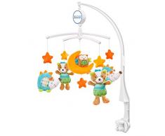 Fehn 071214 Musik-Mobile Forest – Spieluhr-Mobile mit niedlichen Bewohnern des Waldes zum Lauschen & Staunen – Zum Befestigen am Bett für Babys von 0-5 Monaten – Höhe: 65 cm, ø 40 cm
