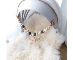 Mamimami Home 1pc Baby Holz Tier Kinderwagen String Links Clip auf Kinderwagen Halter Silikon Perlen Kinderkrankheiten Kette Neugeborenen Spielzeug