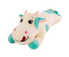 SYLTL Kuh Kuscheltier Schlafen Tierkissen Mädchen und Jungen Geburtstag Geschenk Valentinstag Plüschtier Polster Dekokissen,Blau,80 cm