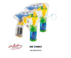 infactory Kinder-Spielzeug Pistole: 2er-Set Seifenblasenpistolen mit LEDs je inkl. 2X Seifenblasenlösung (Seifenblasen Spielzeugpistolen)