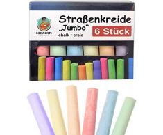 G&M Straßenkreide Malkreide Kinder Kreide Bunt ca.10cm Jumbo Groß 6er Set Mitgebsel
