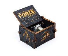 Schwarz Holz Star Wars Spieluhr, antike geschnitzte Hand gekröpft hölzerne Musical Boxen Dekoration Handwerk für Kinder Geschenke