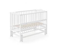 VITALISPA Babybett KONNI 120x60 Babywiege Bett Beistellbett Wiegefunktion (Weiß)