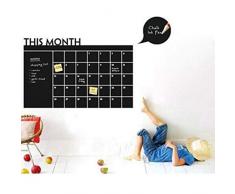 htrdjhrjy Modische 60 x 92 cm große Monatsplaner Kreidetafel Kreide Wandtafel Wandaufkleber Deko Monatsplan Kalender DIY für Zuhause Dekoration - Schwarz