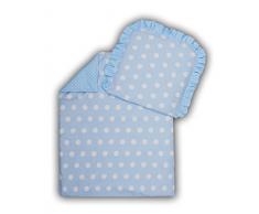 Amilian® Kinderwagenset Baby Bettwäsche Garnitur für Kinderwagen Kissen Decke Füllung Pünktchen blau/Pünktchen hellblau (4 tlg.)