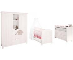 Pinolino 101617BG - Nina Kinderzimmer breit, groß, 3-teilig mit Kinderbett, breiter Kommode und großem Kleiderschrank (ohne Textilien)
