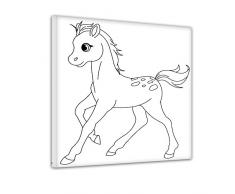 Einführungsangebot: Bilderdepot24 - Rehkitz - Ausmalbild auf Leinwand, aufgespannt auf Rahmen - Quadrat-Format - 80x80 cm - fertig gerahmt, direkt vom Hersteller