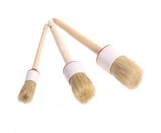 HEALIFTY 3 STÜCKE Wachs Pinsel Kreide Farbe Runde Waschbürste Auto Reinigungsbürste Werkzeug