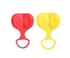 LIOOBO 2 stücke Schneeflitzer Schneerutscher Kunststoff Sand Gras Rutscher Schnee Schlitten Rodel Plastik Bob mit Handgriff für Kinder Erwachsene Winter Ski Board Zubehör