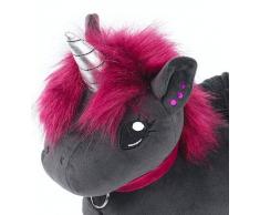 corimori Süße Plüsch Hausschuhe (10+ Designs) Einhorn „Ruby“ Slipper Einheitsgr. 25-33,5 Unisex Pantoffeln Schwarz Pink