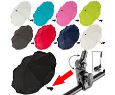 Baby Kind Sonnenschirm/Schirm für Kinderwagen/Buggy/Jogger UV SCHUTZ (50) (Schwarz)