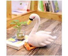 WHKJ Schwan Plüschtiere lebensechte Plüsch Gans Stofftier weiche Puppe Simulation Schwan rosa weißes Spielzeug für Kinder Mädchen Wohnkultur 27cm