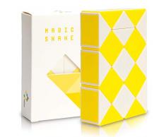 CUBIXS® Magic Snake mit 24 Blöcke - Knobelspiele für Kinder und Erwachsene - ideal als Mitgebsel Kindergeburtstag oder Kindergeburtstag Gastgeschenke oder kleine Geschenke für Kinder (Gelb)