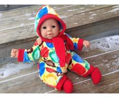 Puppenkleidung handmade Schneeanzug Skianzug Overall + Schal + Schuhe für Baby Puppen Gr. 46-48 cm Winter-Set