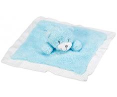 Kuscheltuch Bär (hellblau): H= 22,5 cm, Nickistoff + Plüsch, per Stück