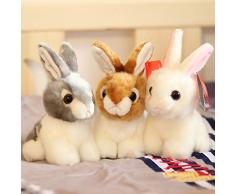FINIVE Plüschtier 20 cm Niedlichen Kaninchen Plüsch Puppe Simulation Häschen Spielzeug Kinder Geburtstagsgeschenk Dekor Weiß