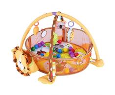 Baby-Spieldecke, Baby Spiel Spielen Aktivität Gymnastikmatte Krabbeln Teppich mit Schutzgitter Mesh Bunte Bälle Spielzeug