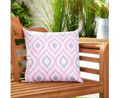 Gardenista Wasserfestes Gefülltes Deko Kissen für Draußen | 45 cm x 45 cm Outdoor Kisse | Gemustertes & Farbenfrohes Design | Gartenmöbel Zubehör (Rosa & Gelb)