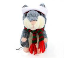Color You Sprechende Hamster, Plüschhamster Kuscheltier Plüschtier Spielzeug Talking Toy Hamster Adorable interessante Kinder Plüsch Spielzeug 14,5cm (Grau)