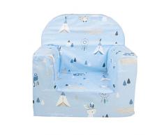 miwido Mini Sessel für Kinder, Kindersessel - Dekoration - sehr leicht (Blau - Tipi)
