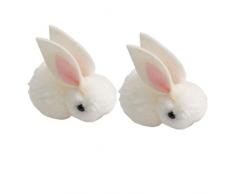 Hemobllo 2Pcs Handyabdeckungszusätze DIY Plüschkaninchen-Telefonoberteildekorkarikatur-Telefonabdeckungsverzierung für Frauen