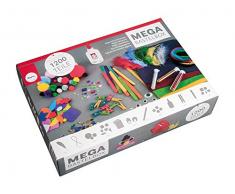 Rayher 69082000 Basic Bastelset, 1200 Teile inkl. Bastelkleber, für Kinder, Kreativset im Vorteilspack, zum kreativen Basteln mit Mädchen und Buben