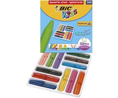 BIC KIDS Dreikant-Wachsmalkreide PLASTIDECOR Triangle, 12 Farben sortiert, Gruppenpackung à 144 Stück