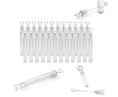 periwinkLuQ Seifenblasenstäbe, 24 Stück Herzform, leer, transparenter Seifenflasche, für Zuhause, Hochzeit, Geburtstag, Party, Festival, Dekoration Multi