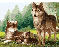 Lsdakoop Malen Nach Zahlen Hunde Ausmalbilder Bunter Hund Abstrakte Malerei DIY Digitale Malerei Nach Zahlen Moderne Tiere Home Wandkunstwerk Bild