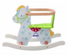 roba Schaukelpferd kleiner Racker, Schaukeltier aus Holz mit Bedruckung, Schaukelsitz mit abnehmbarem Schutzring, Schaukelspielzeug ab 12 Monate