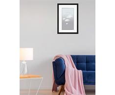 artboxONE Poster mit Rahmen 75x50 cm Abstrakt Wolkenmobile grau Gerahmtes Poster schwarz - Wandbild Abstrakt Kunstdruck von Amy&Kurt