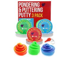Intelligente Knete von Purple Ladybug - Magischer Slime (Set x 3) : 1 fluoreszierend, 2 ändern die Farbe mit Temperatur und Licht ! Spielzeuge für Jungs u. Mädchen