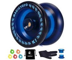 YOSTAR JoJo für Kinder MAGICYOYO K1 Plus Reaktionsschnelles Yoyo Anfänger JoJo + 5 Saiten, Handschuh, Tasche (Dunkelblau)