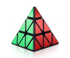 Roxenda Pyraminx Zauberwürfel, 3x3x3 Pyramide Zauberwürfel Sonderwettbewerb Ultra Schnelle Edition; Super-haltbarer glatter Drehbeschleunigung-Aufkleber mit klaren Farben; Leicht zu drehen