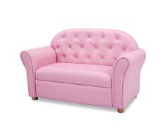 COSTWAY Kindersofa mit Armlehnen, Prinzessinnen Sofa, Kindersessel, Babysessel, Kindercouch für Kinderzimmer, Schlafzimmer und Wohnzimmer, Möbel für Mädchen, Pink