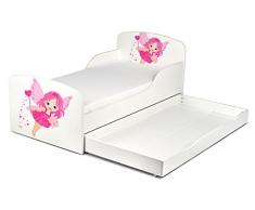 Leomark KINDERBETT 140x70 mit Schublade Funktionsbett Einzelbett mit Matratze Motiv: Gute Fee Sehr Einfache Montage, Bettkasten