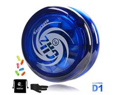 YOSTAR MAGICYOYO D1 GHZ Looping JoJo für Kinder, Responsive JoJo für Anfänger, einfach zu Spielen und grundlegende Looping-Tricks zu üben, mit 6 Yoyo-Saiten, Yo-Yo-Handschuh, Yo Yo-Tasche (Blau)