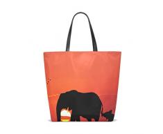 FANTAZIO Umhängetasche für Damen, Elefantenmotiv, mit Baby-Tragetasche.